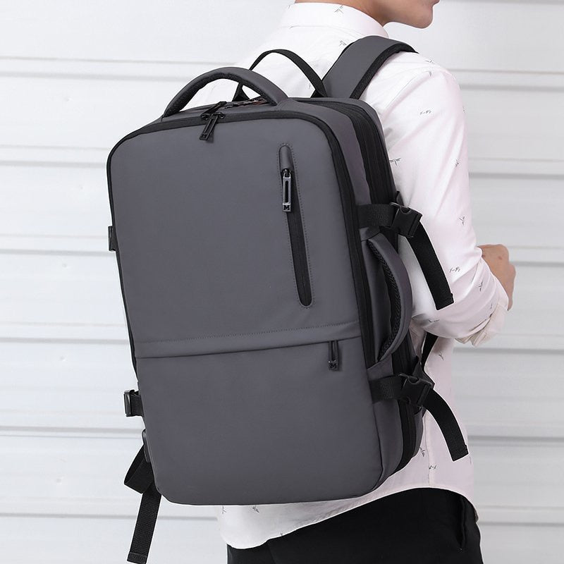 Man's Business Backpack High-Quality Nylon Notebook Backbag USB