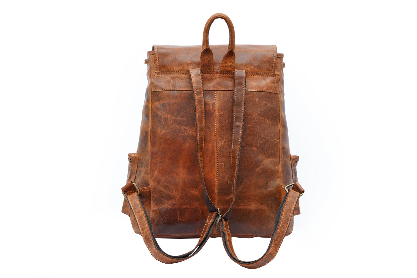 Buffalo Leather Backpack - Handmade 15.5 Inch Unisex Backpack.